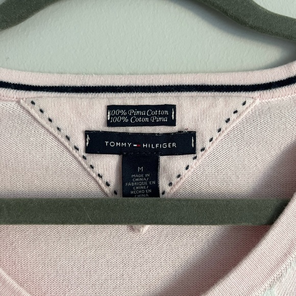 Tommy Hilfiger Baby Pink and White Argyle Long Sleeve Sweater - Picture 3 of 4